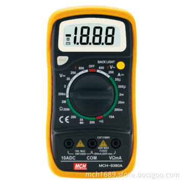 Digital Multimeter, AC/DC Voltage, DC Current, 2000 Counts (MCH-9380A/9380)